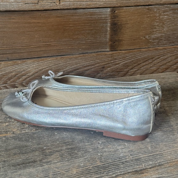 Sam Edelman Metallic Silver Flats - Picture 2 of 5